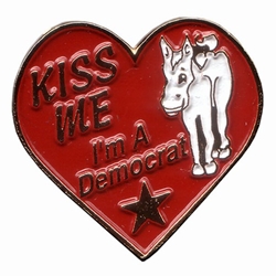 Kiss Me Im a Democrat Lapel Pin