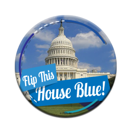 Flip This House Blue 3" Button 