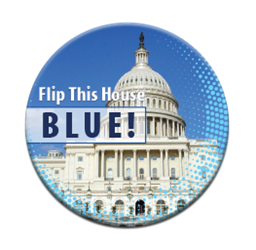 Flip This House Blue Dots 3" Button 