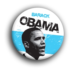 Obama Malcolm X Styled 3" Button 
