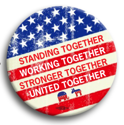 Stand, Work, Stronger, United  3" Button 