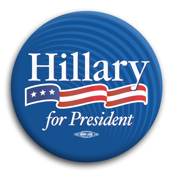 Hillary Clinton For President Logo Button