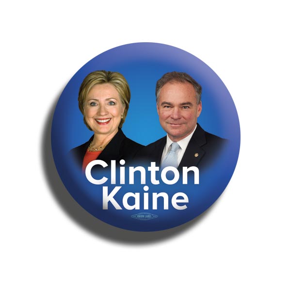 Clinton and Kaine 2016 Photo Button