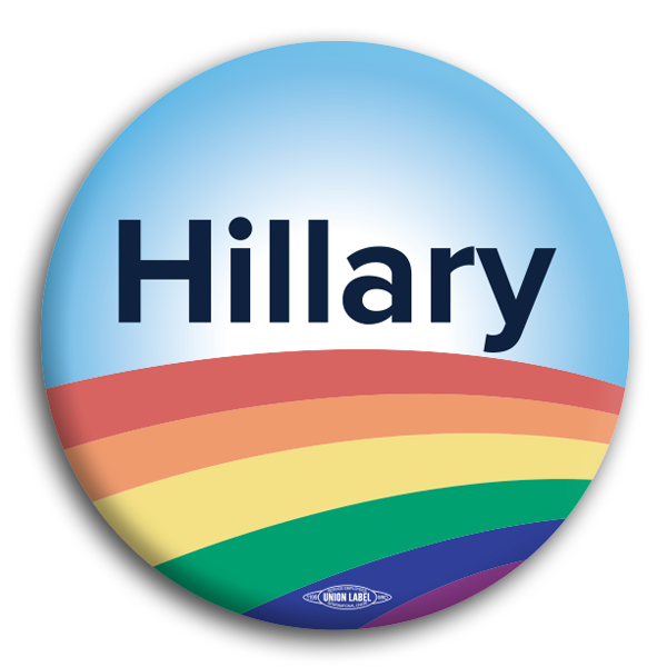 Hillary Rainbow Button