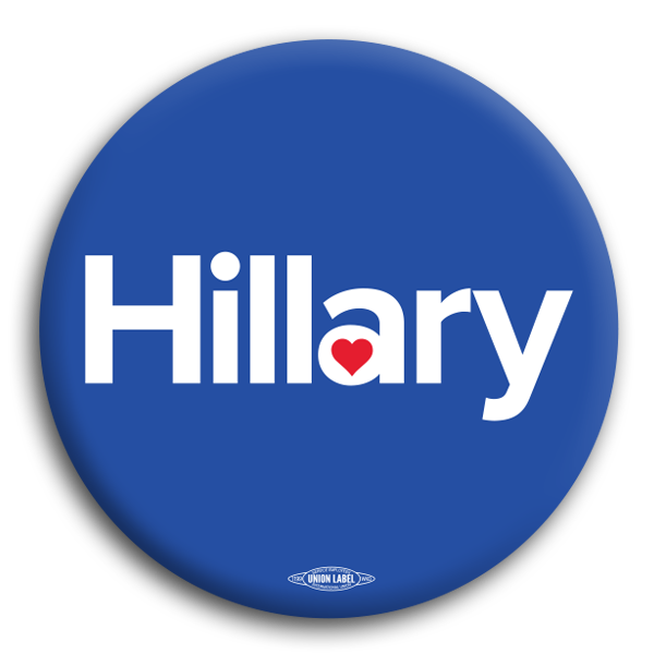 Hillary Heart Button