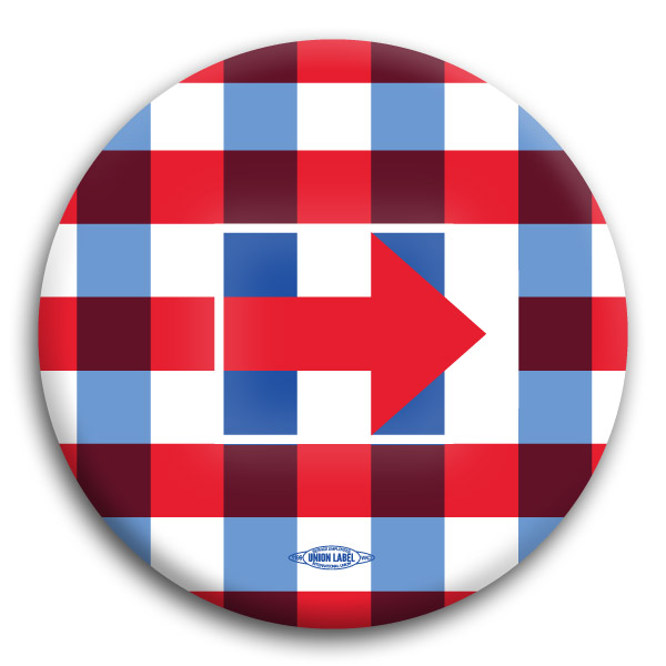 Plaid Hillary Clinton Logo Button