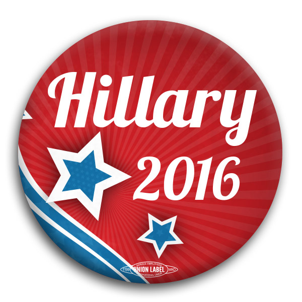 Hillary Clinton 2016 Stars Button