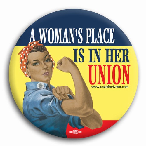 A Woman's Place... Ethnic Rosie the Riveter Button