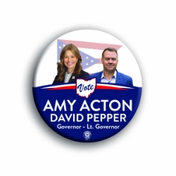 Amy Acton and David Pepper 3" Button 