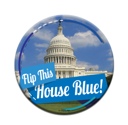Flip This House Blue 3" Button 