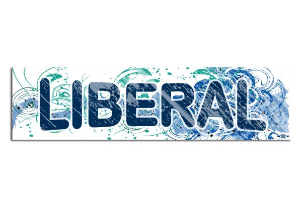 Liberal Fancy Design Bumper Sticker