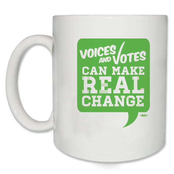 Voices and Votes Make Real Change Coffee Mug