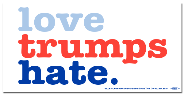 Love Trumps Hate Anti-Trump Bumper Sticker