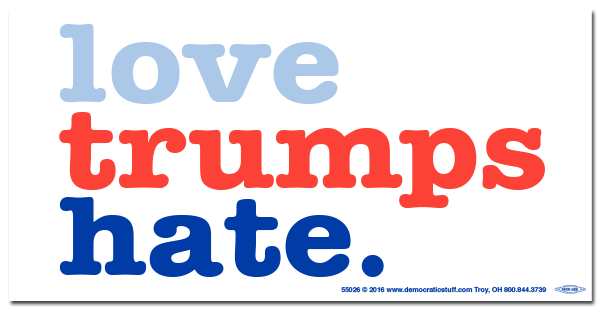 Love Trumps Hate Anti-Trump Bumper Sticker