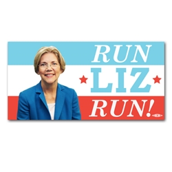 Run Liz Run Elizabeth Warren Bumper Sticker