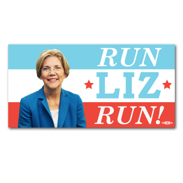 Run Liz Run Elizabeth Warren Bumper Sticker