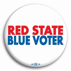 Red State Blue Voter Button