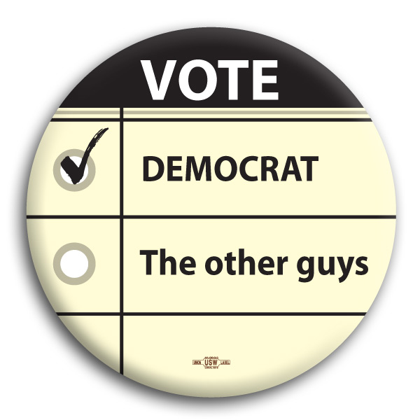 Vote Democratic Button