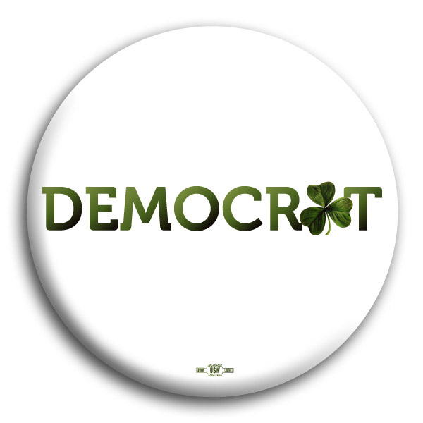 Democrat Shamrock Button