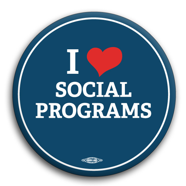 I Heart Social Programs Button