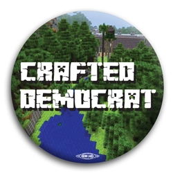 Crafted Democrat Minecraft Inspired Button