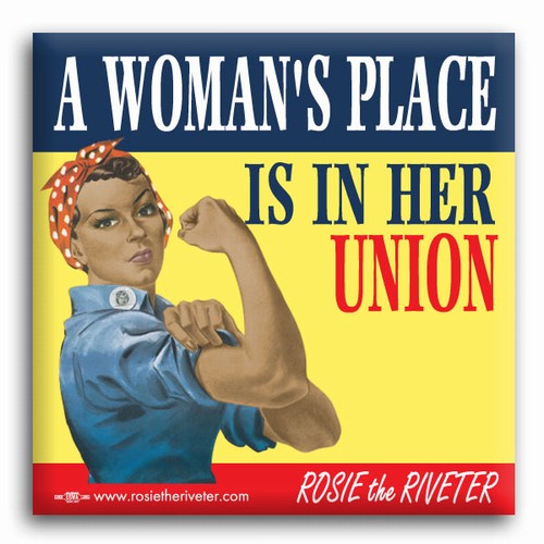 A Woman's Place... Ethnic Rosie the Riveter 2" Square Button