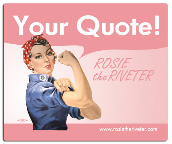Personalized Pink Rosie the Riveter Mouse Pad