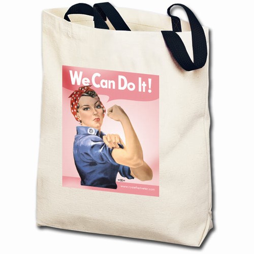 We Can Do It! Pink Rosie the Riveter Totebag