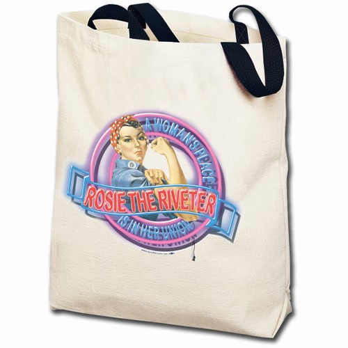 Rosie the Riveter Neon Totebag
