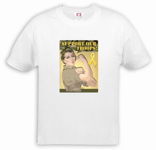 Support Our Troops Rosie the Riveter T-Shirt