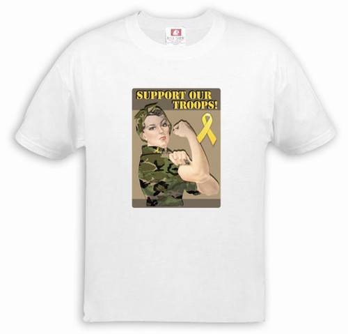 Support Our Troops Como Rosie the Riveter T-Shirt