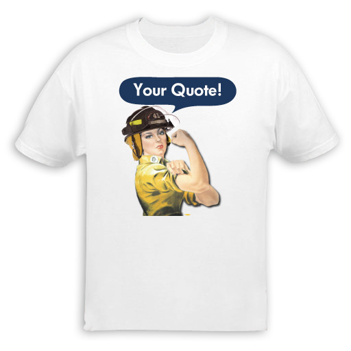 Personalized Firefighter Rosie the Riveter T-Shirt